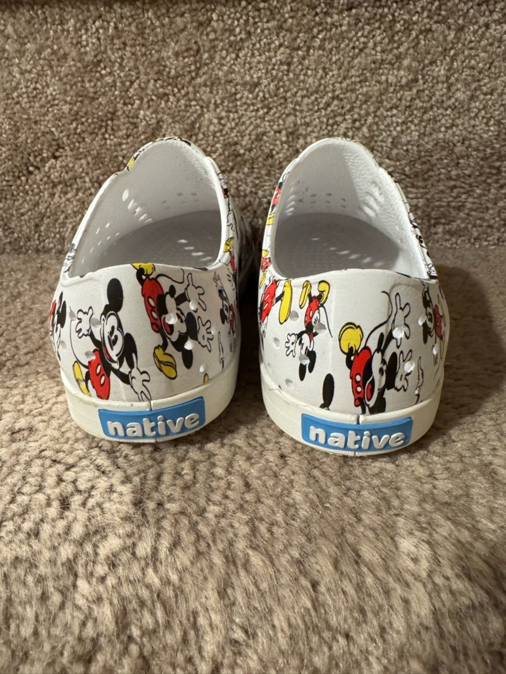 Native Kids White Disney Mickey Print Slip-On Shoes - Picture 5 of 7